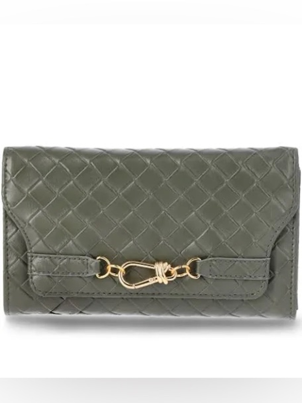 NWT Time and Tru Women's Scarlet Envelope Wallet, Dark Olive